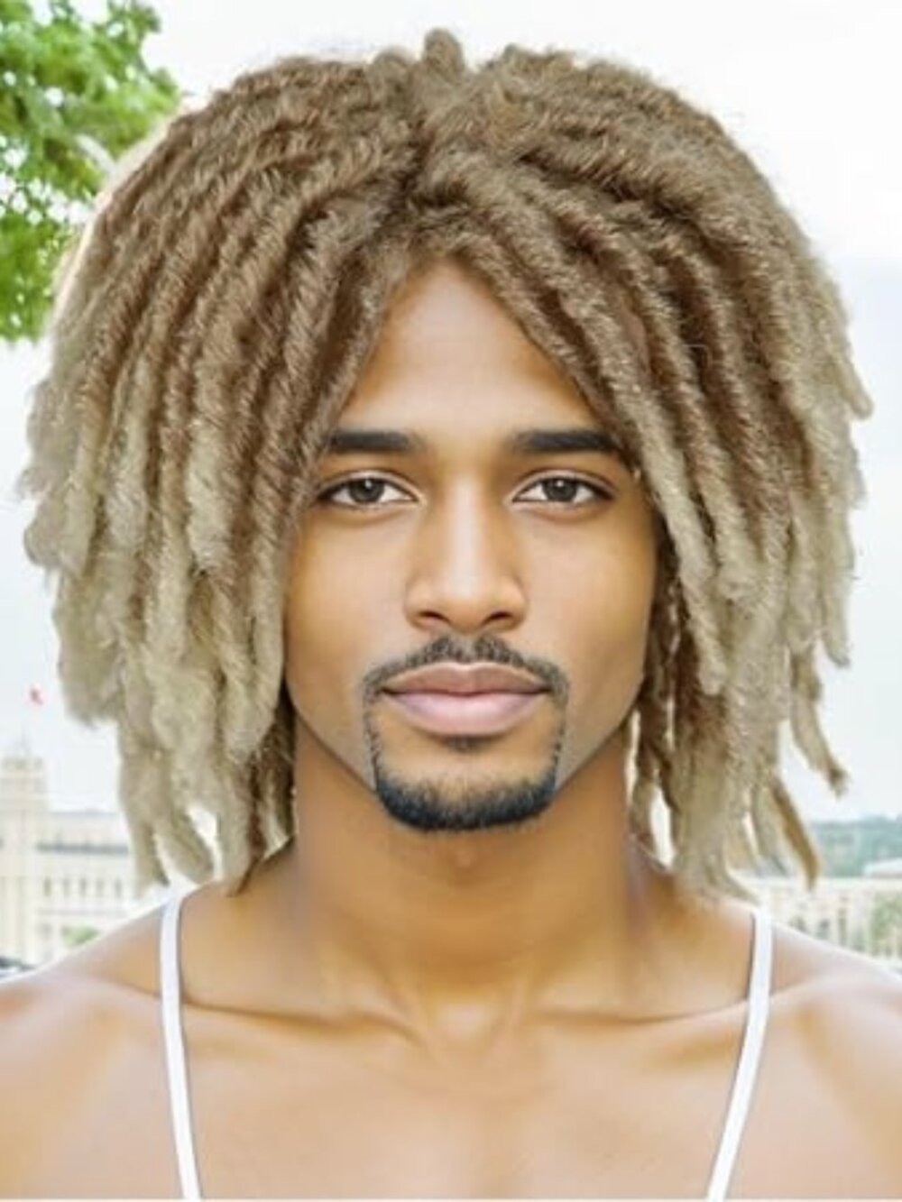 Synthetic Rasta Hair Mens Dreadlock Wigs Medium Length Colly Braided Wigs for Ma